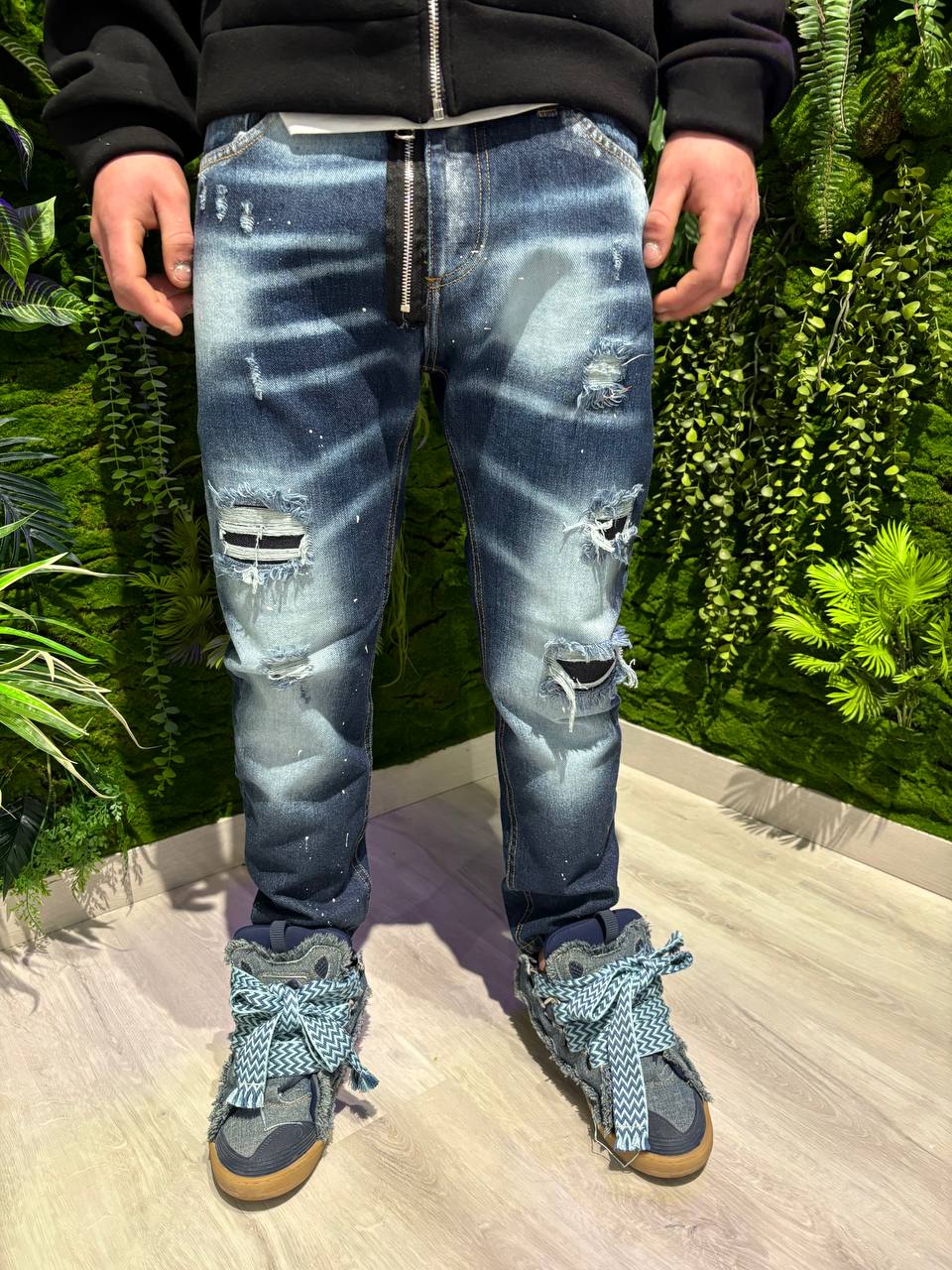 JEANS BLU CON ZIP MOD D*Q