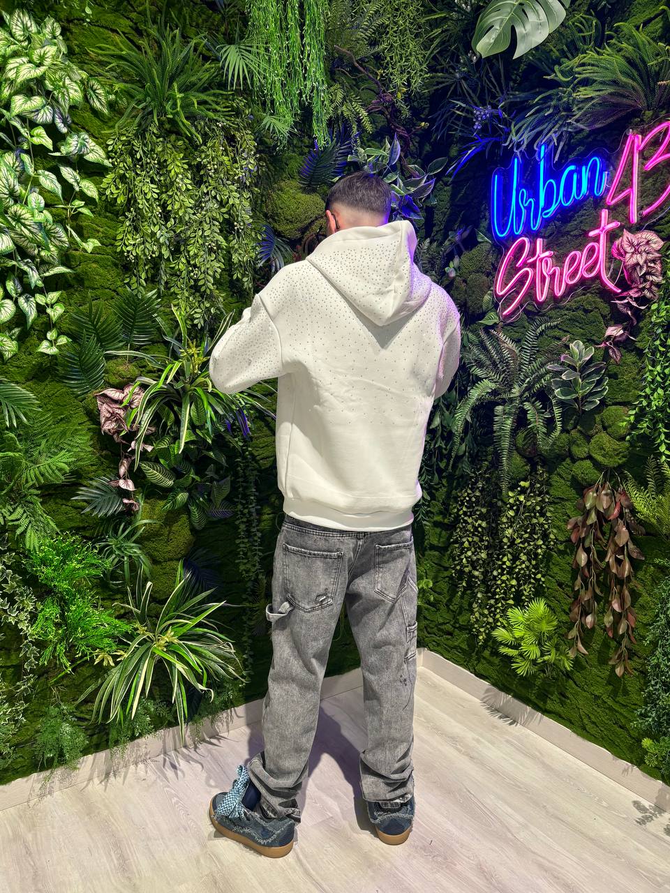 FELPA CON ZIPP STRASS E DIAMANTI