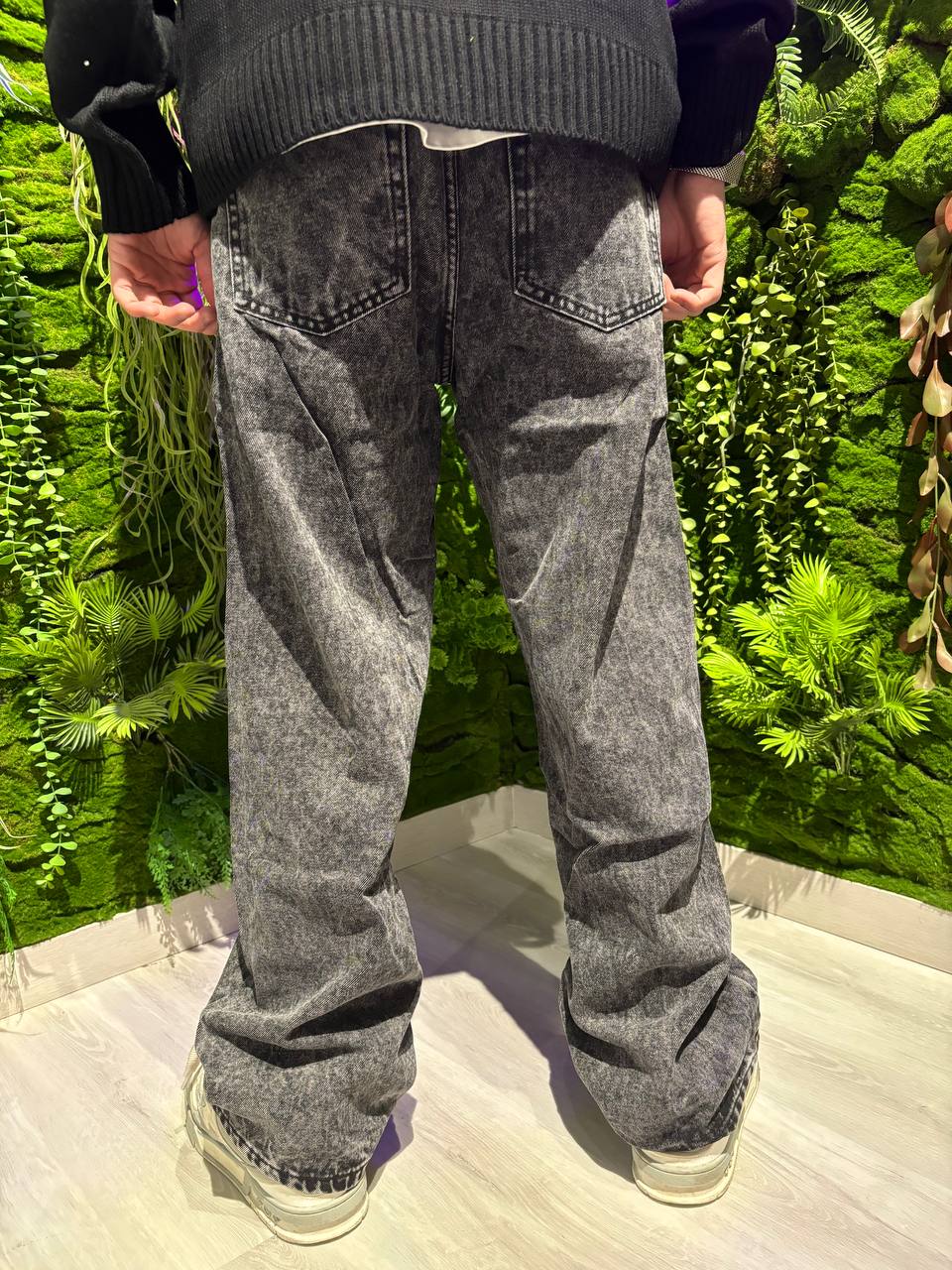 JEANS BAGGY GRIGIO FASCE