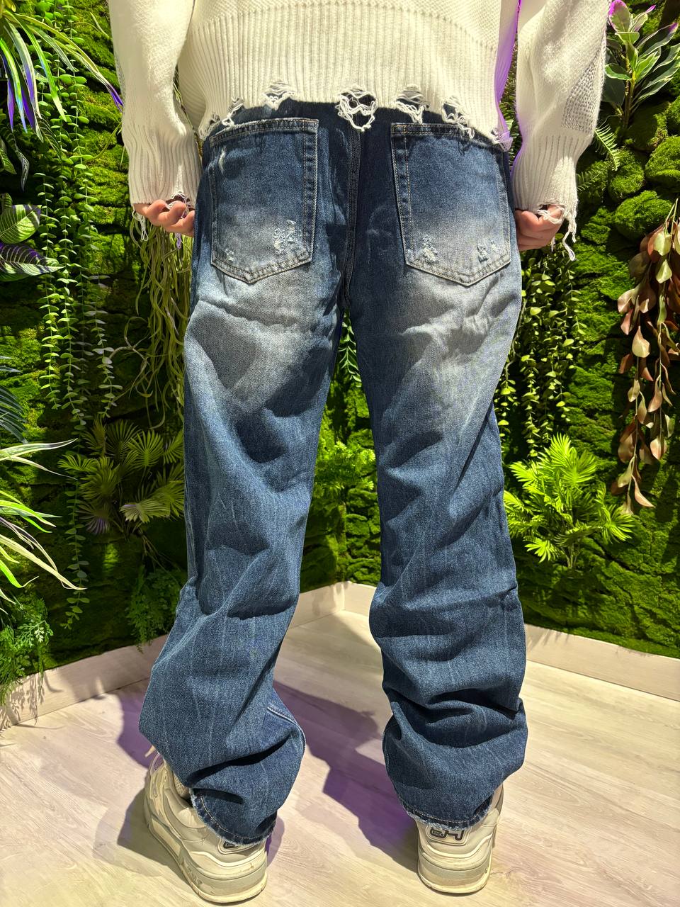 JEANS BAGGY BRUNOLEONI STRAPPI BLU