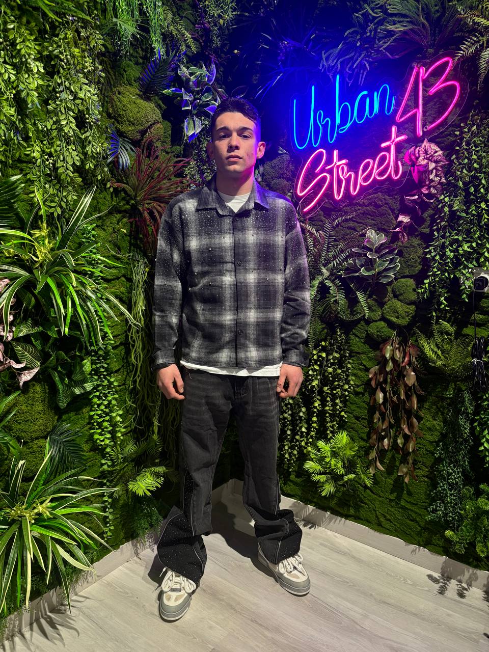 CAMICIA GRIGIA BRILLANTINATA