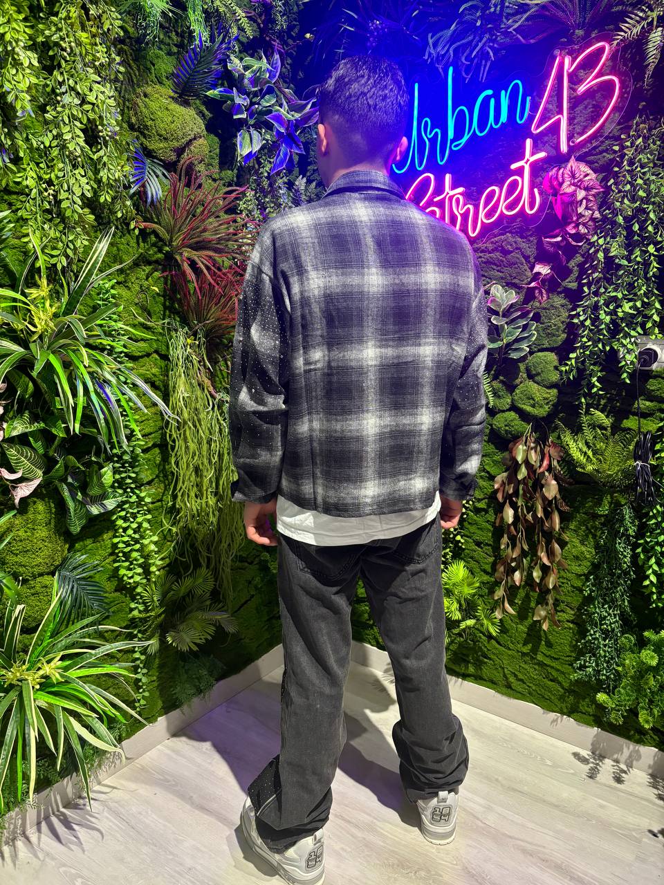 CAMICIA GRIGIA BRILLANTINATA