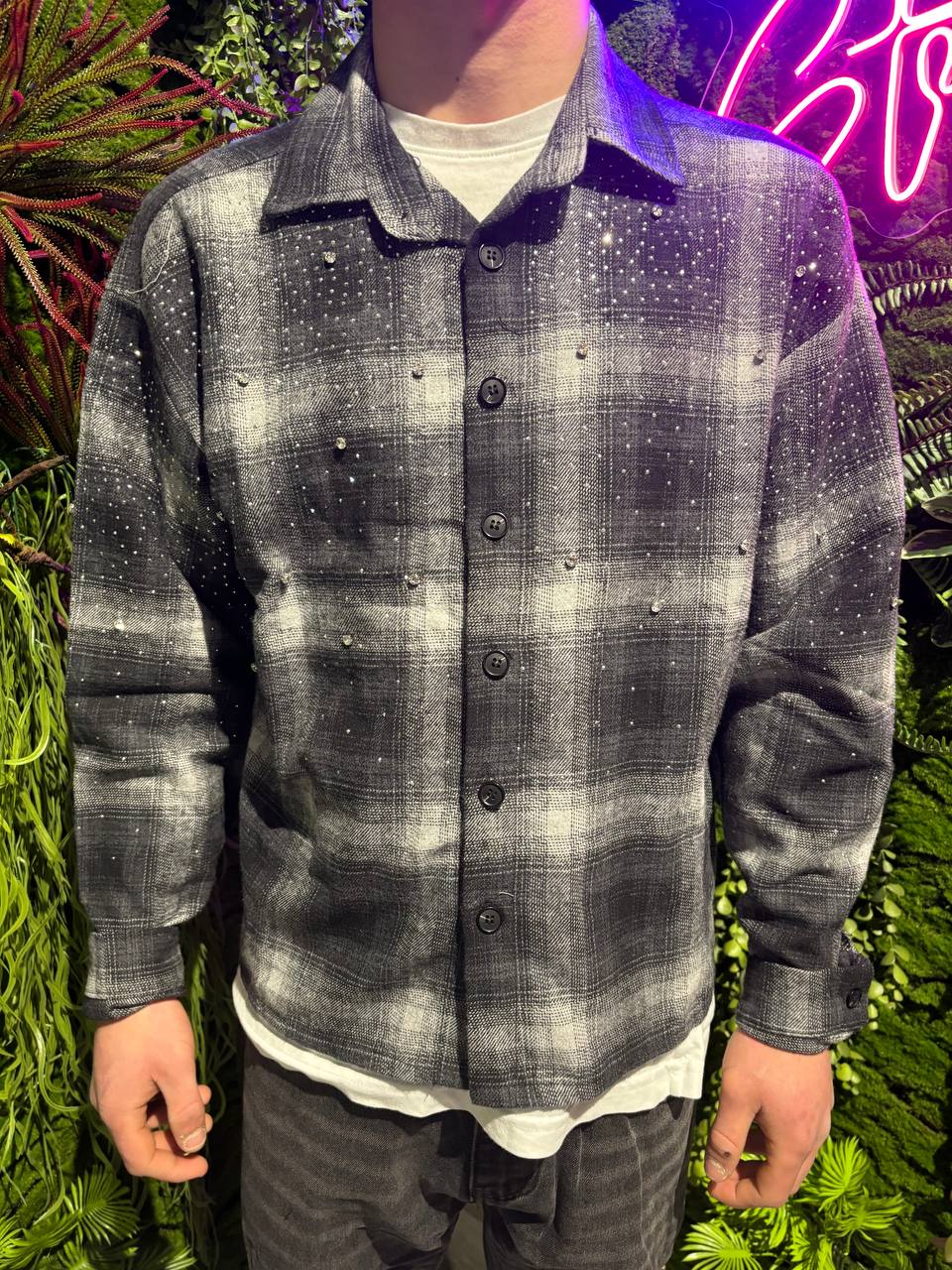 CAMICIA GRIGIA BRILLANTINATA