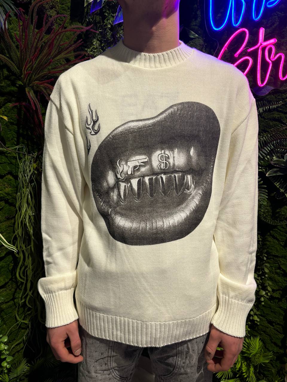 MAGLIONE LABBRA BIANCO