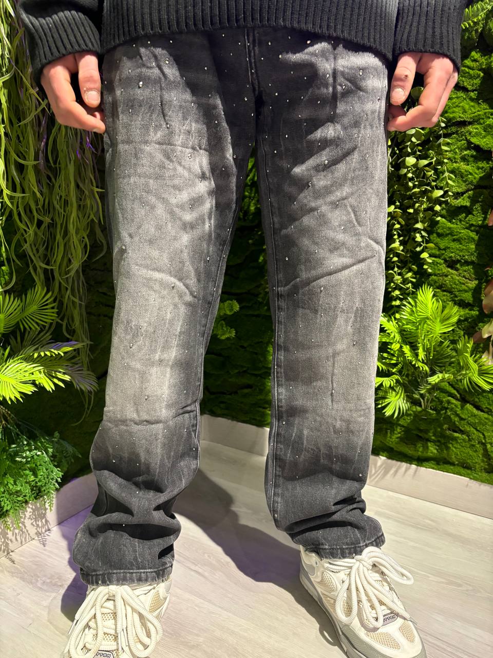 JEANS NERO TUTTO BRILLANTINATO