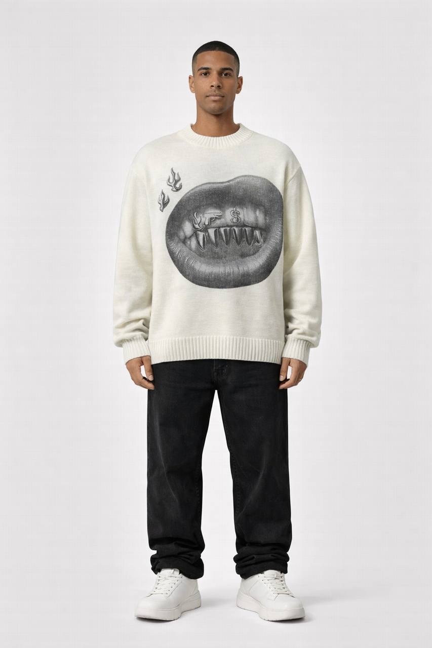 MAGLIONE LABBRA BIANCO
