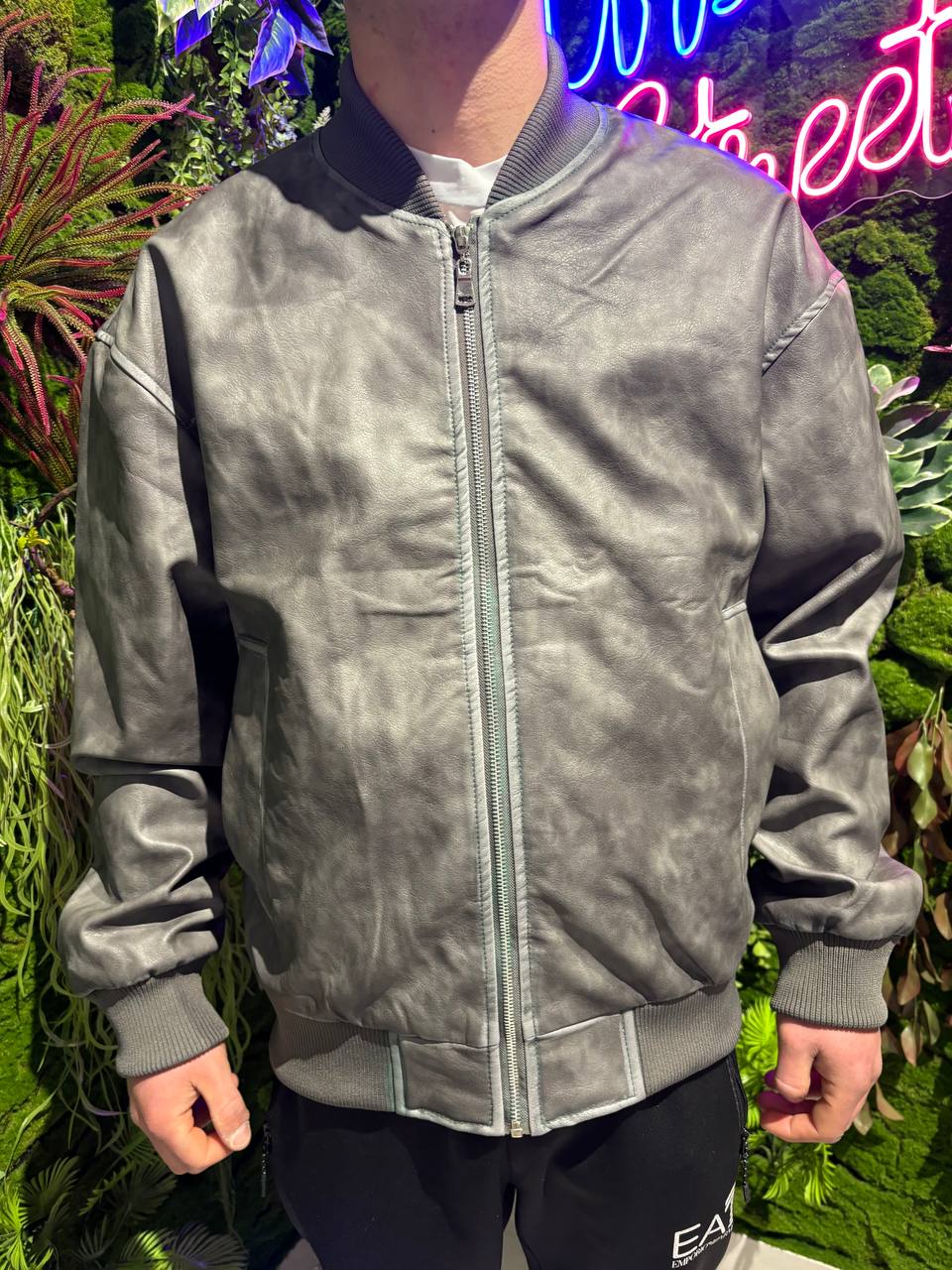 GIACCA IN PELLE GRIGIA