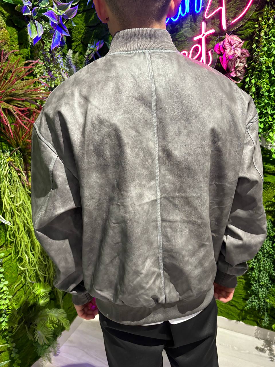 GIACCA IN PELLE GRIGIA