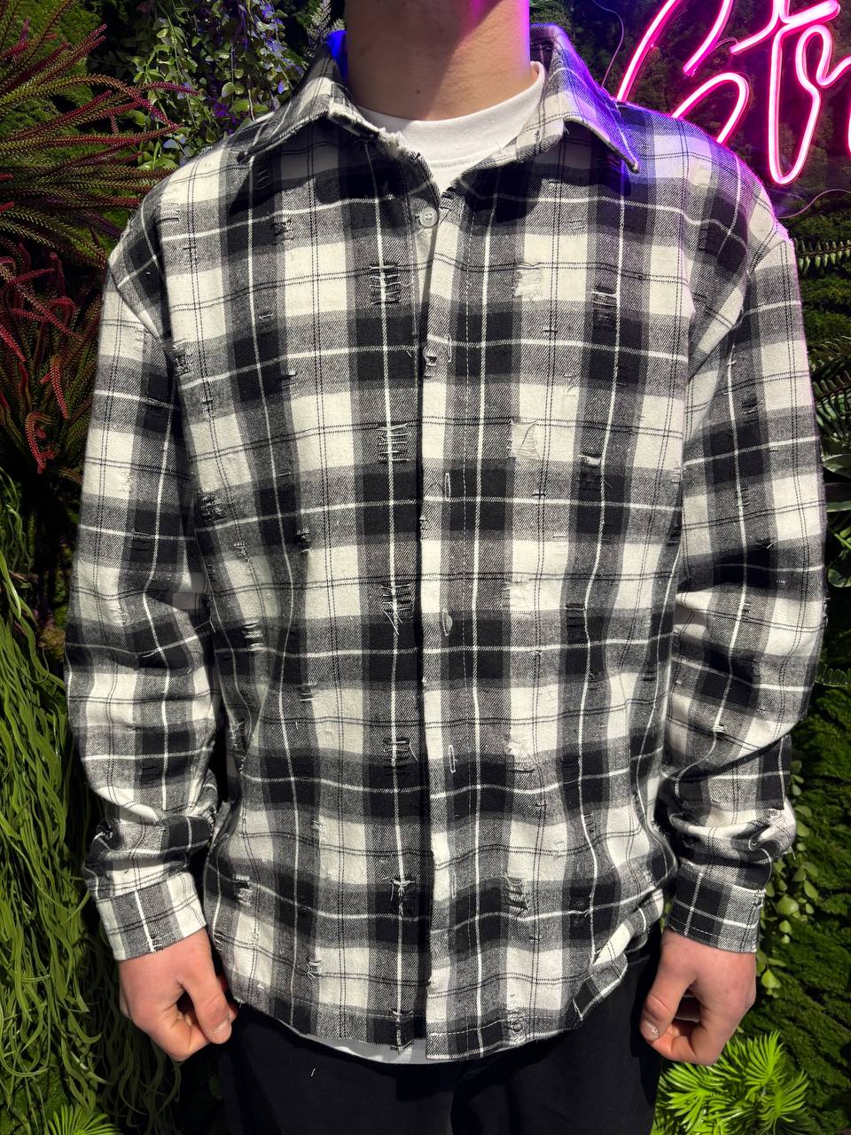 CAMICIA A QUADRI STRAPPATA