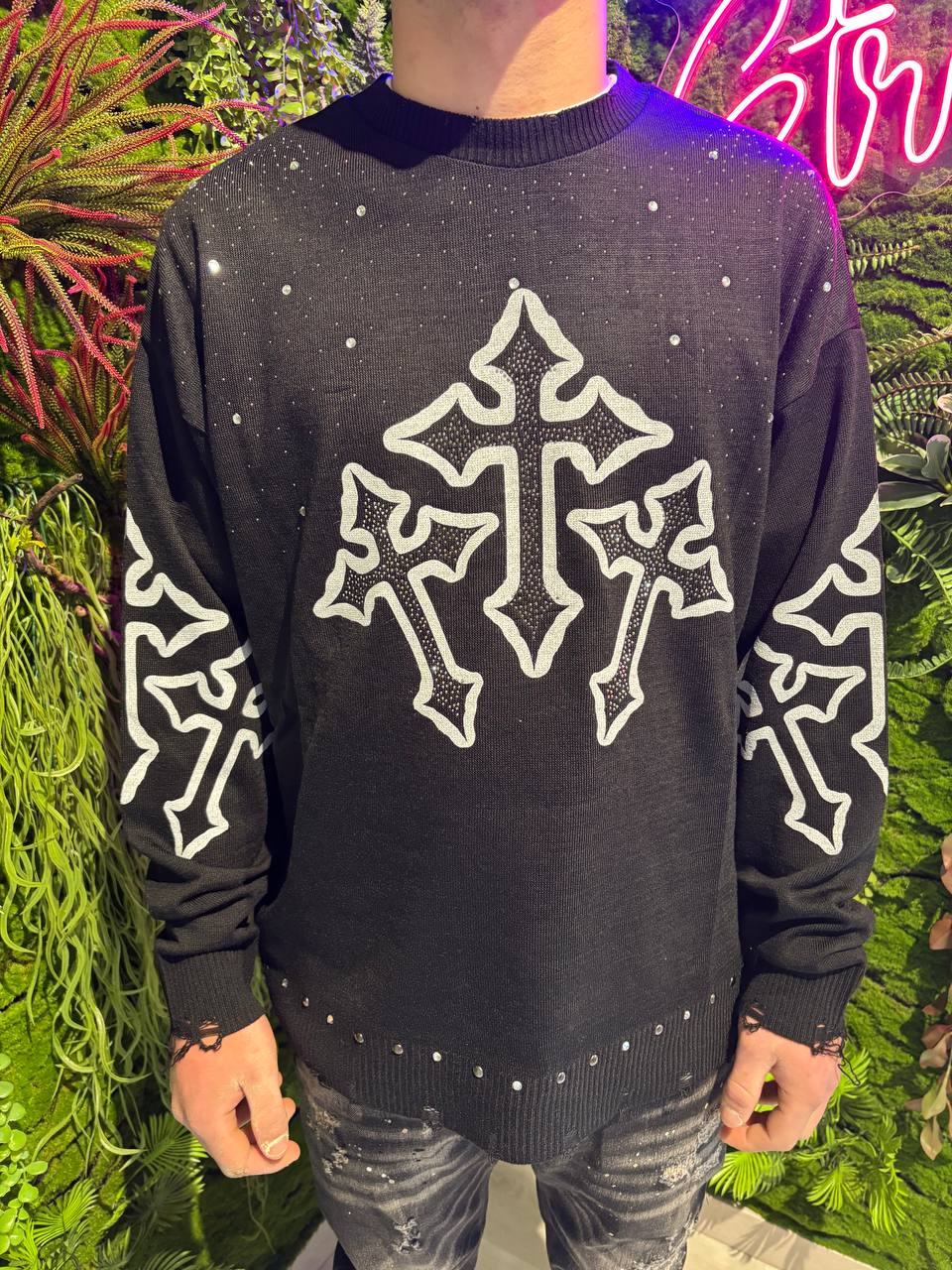 MAGLIONE CIANOTIC CROCI BRILL