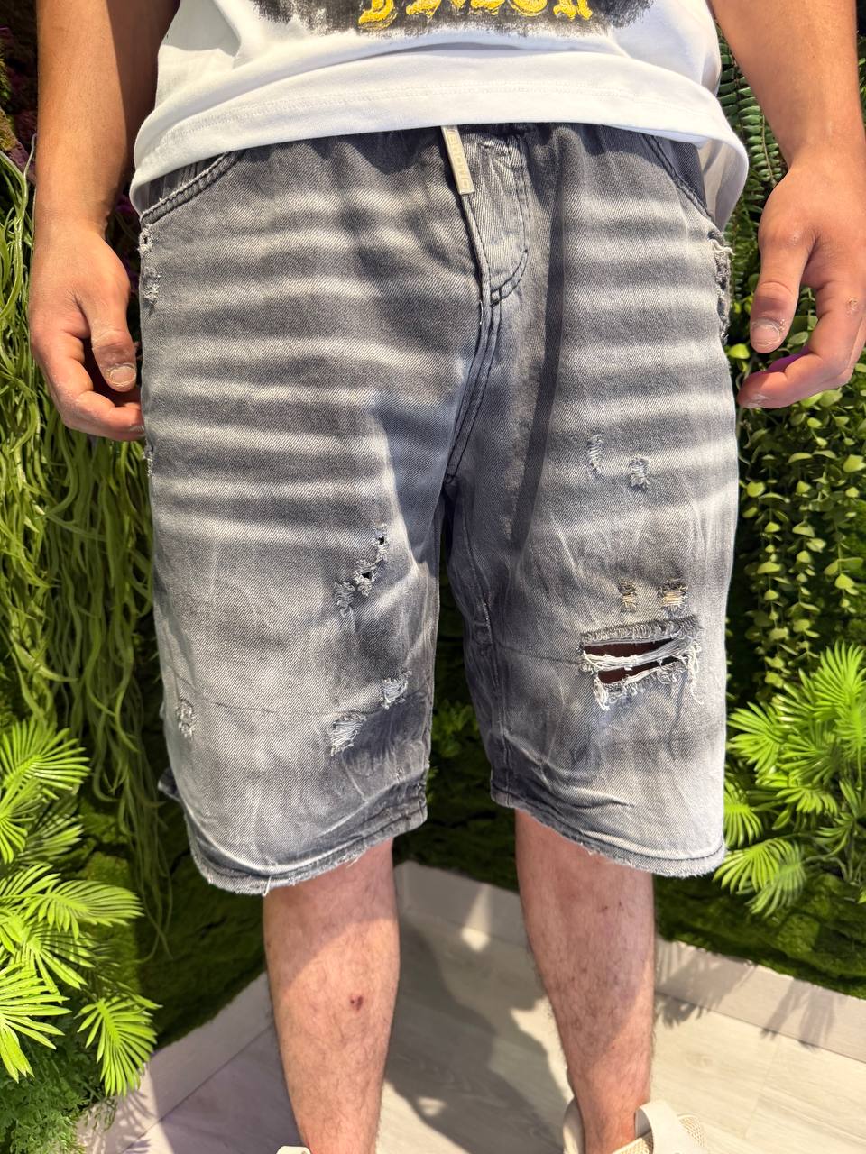 SHORT DENIM GRIGIO
