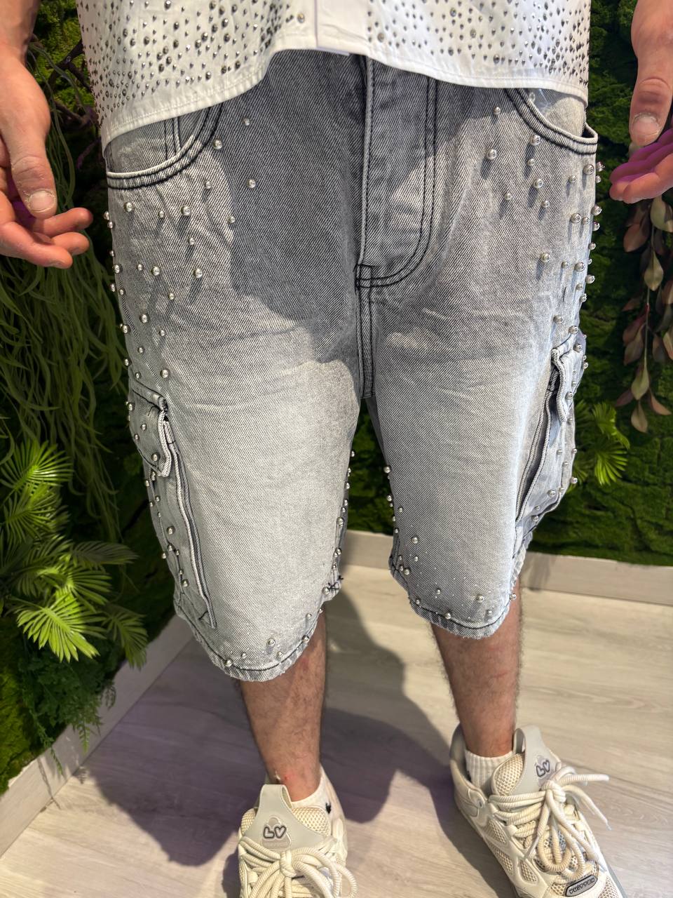 SHORT DENIM PERLE
