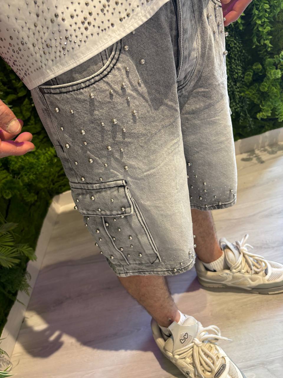 SHORT DENIM PERLE