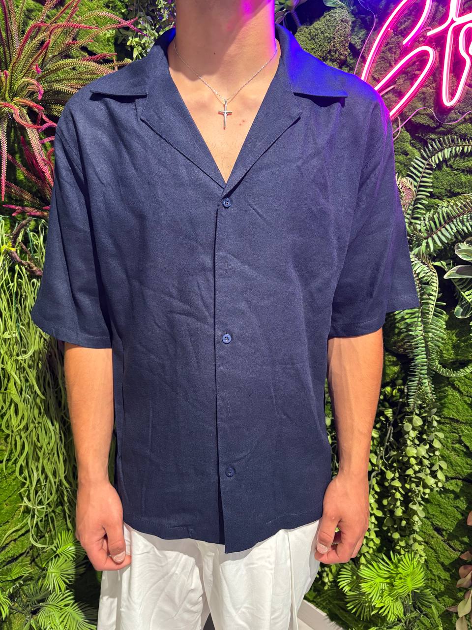 CAMICIA DI LINO BLU